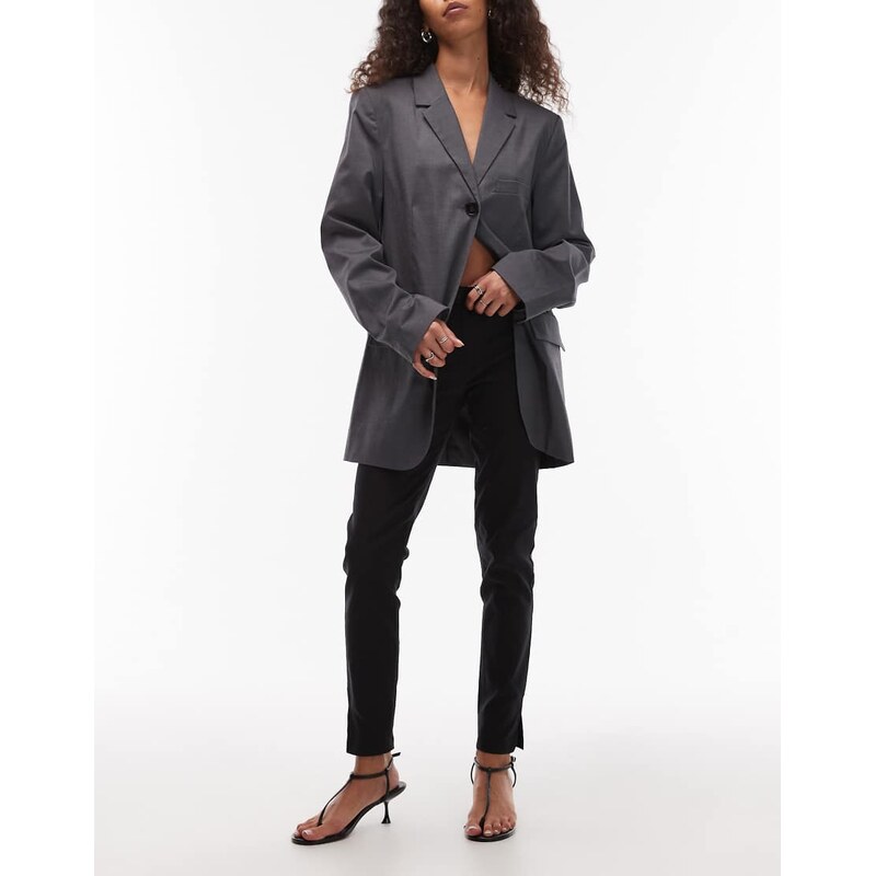 ASOS DESIGN bengaline cigarette trouser with side split detail in fig 108981714