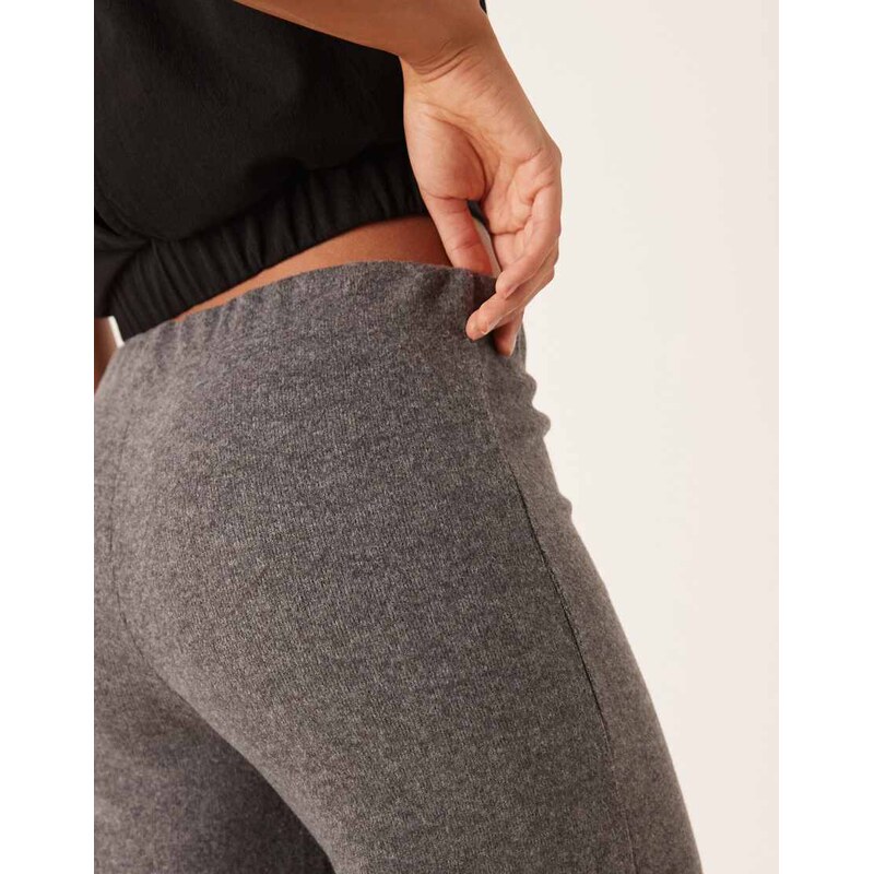 ASOS DESIGN super soft wide leg trouser in grey-Brown