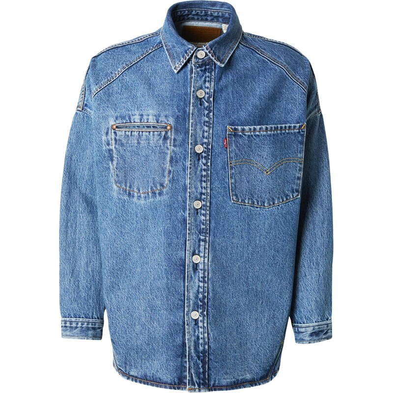 LEVIS  Přechodná bunda Twist Shacket modrá džínovina