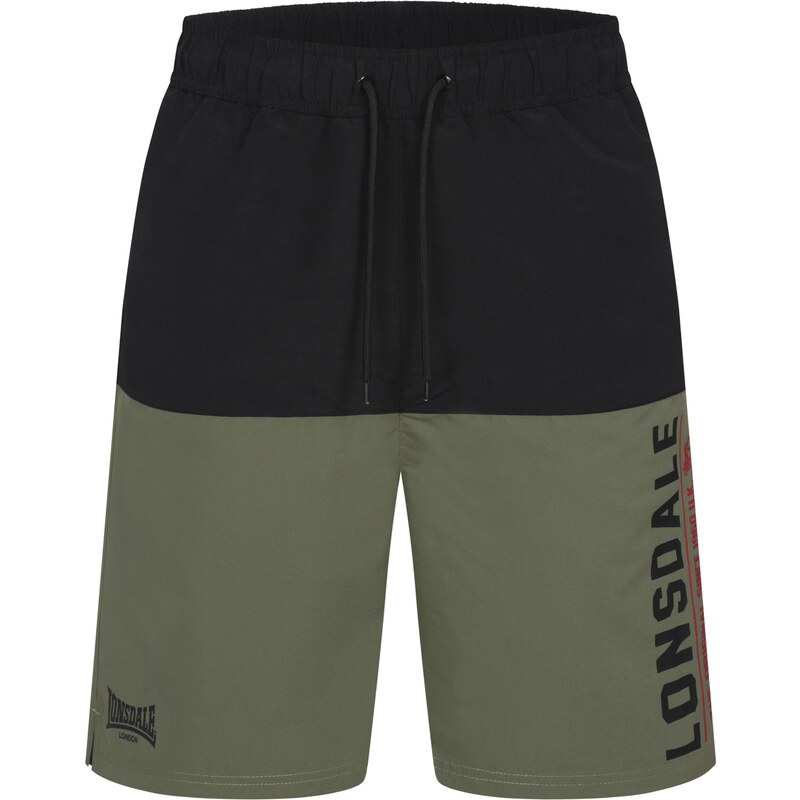 LONSDALE Plavecké šortky Hayling olivová / červená / černá