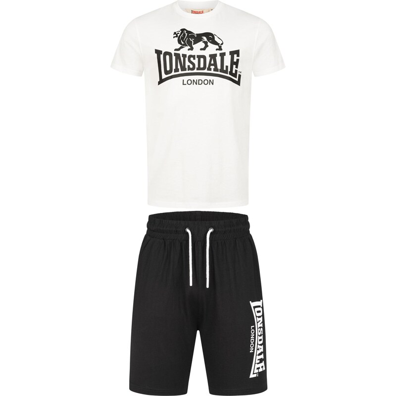 LONSDALE Joggingová souprava Mair černá / bílá