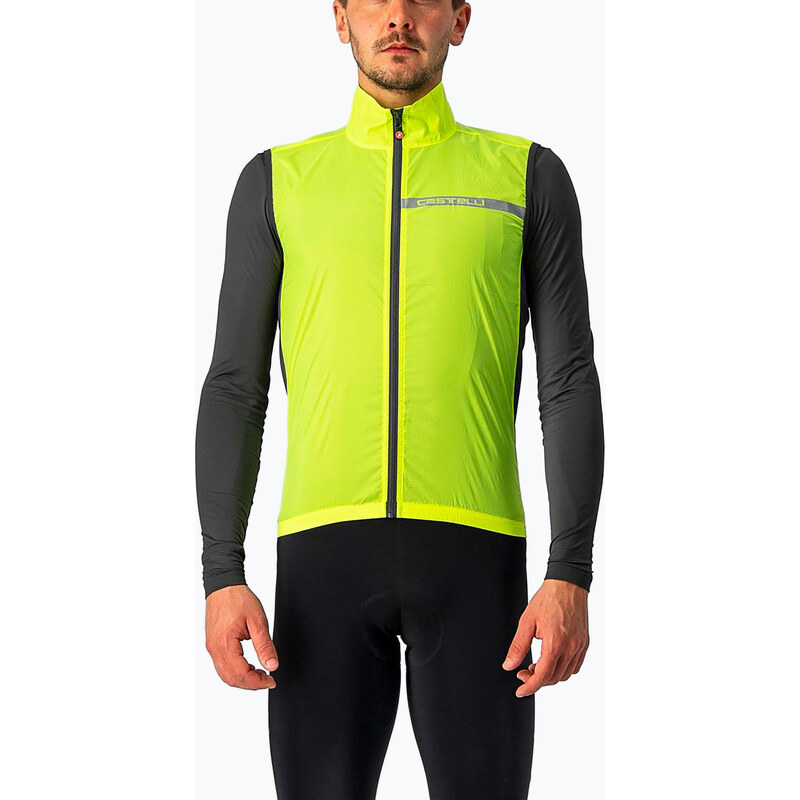 Pánská cyklistická vesta Castelli Squadra Stretch electric lime