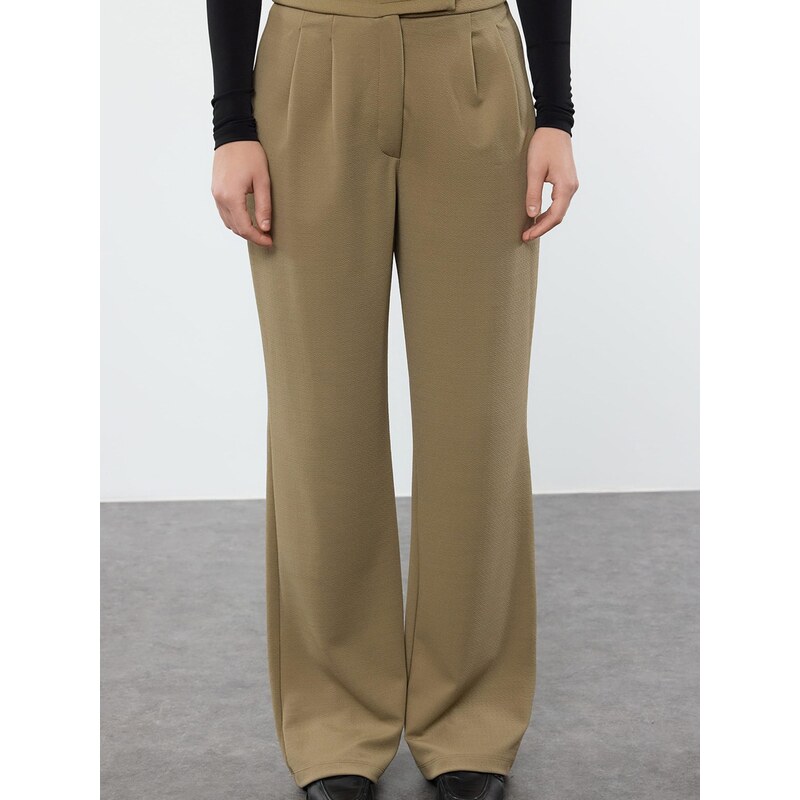 Trendyol Kalhoty s puky khaki