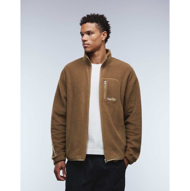 ASOS DESIGN relaxed funnel neck zip through fleece sweatshirt