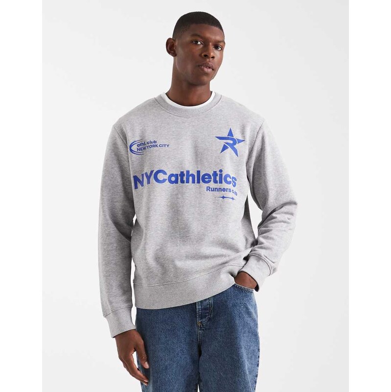 Jack & Jones sweatshirt with front graphic in grey