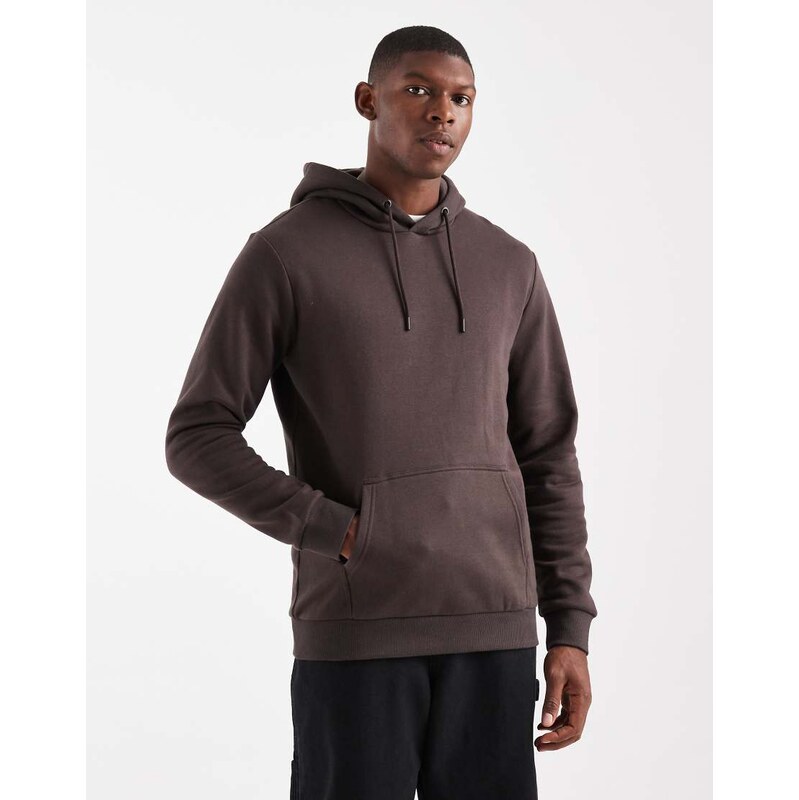 ONLY & SONS slim fit hoodie in dark brown