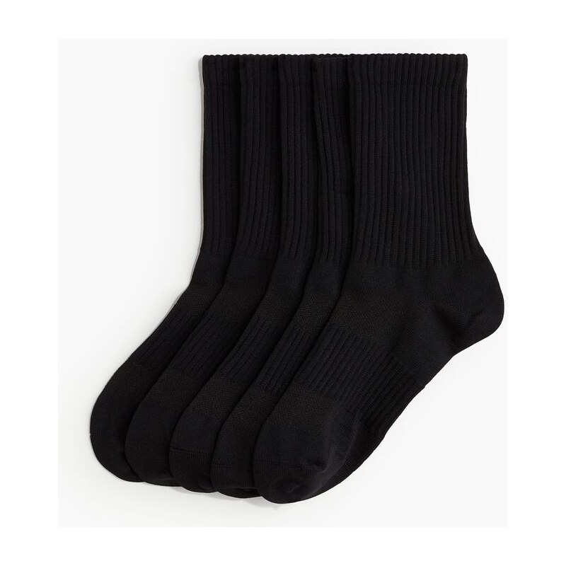 H&M - Sportovní ponožky DryMove 5 párů - černá 108300786