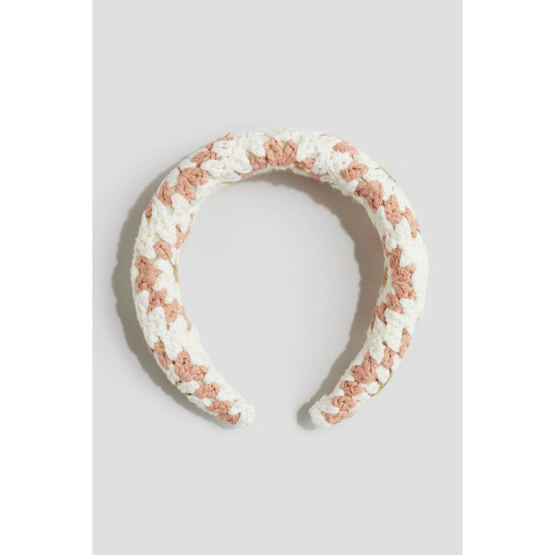 H&M - Háčkovaná čelenka - bílá 108128704