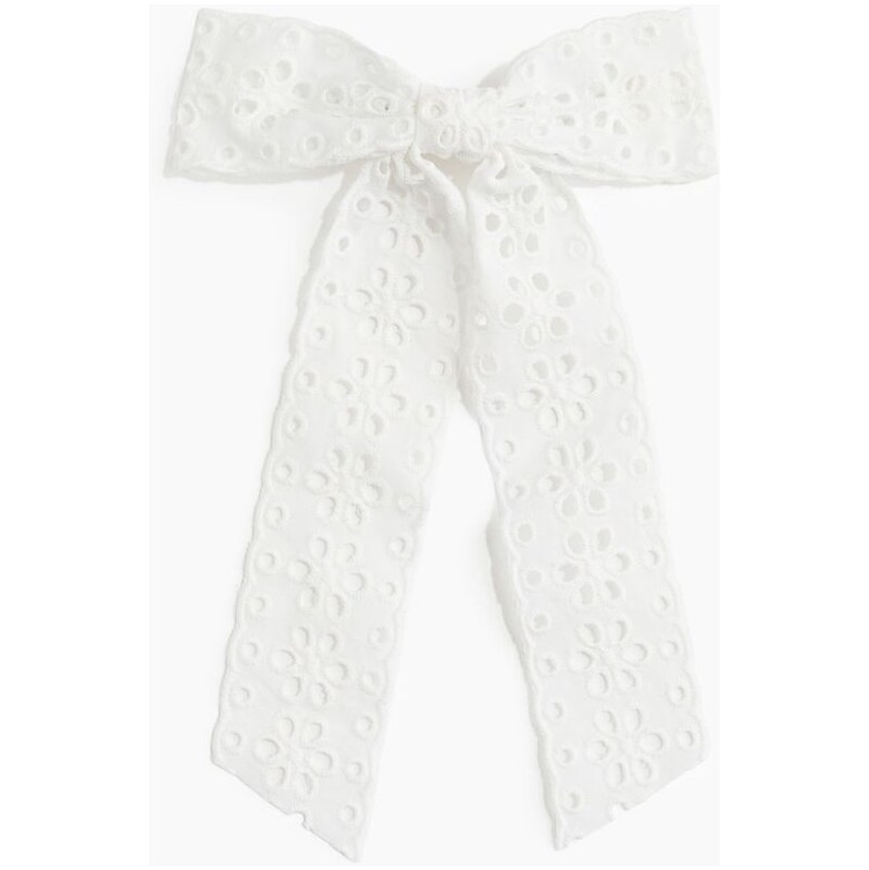 H&M - Spona do vlasů s mašlí z madeiry - bílá 108128912