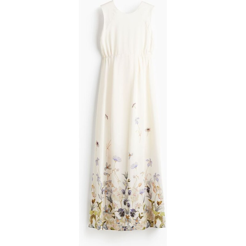 H&M - MAMA Dlouhé šatys mašlí na zádech - bílá 108128978