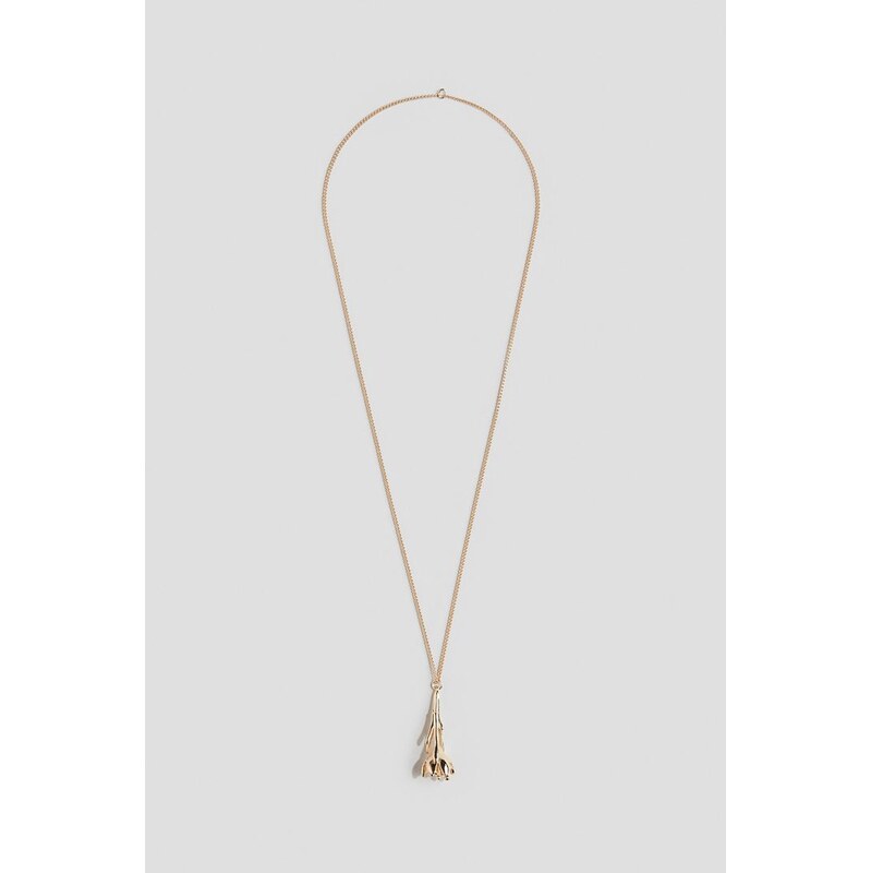 H&M - Náhrdelníks přívěskem - Zlatá/Květina