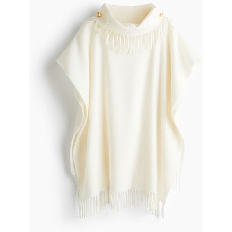 H&M - Pelerínas třásněmi - bílá 108161694