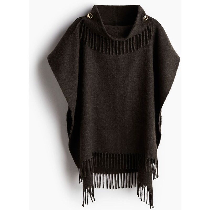 H&M - Pelerínas třásněmi - hnědá 108509862