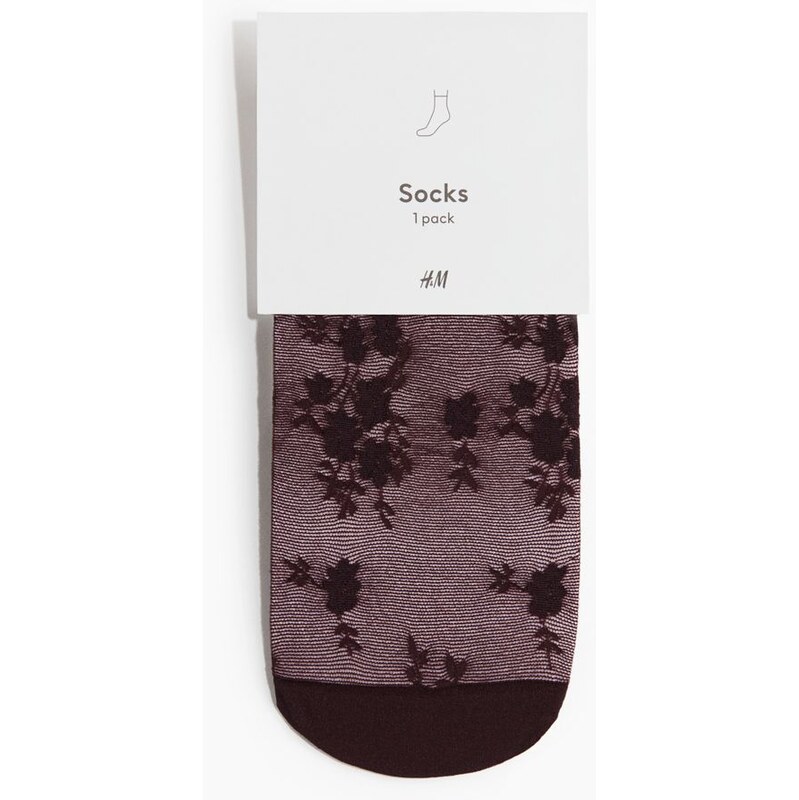 H&M - Krajkové ponožky - červená 108668923