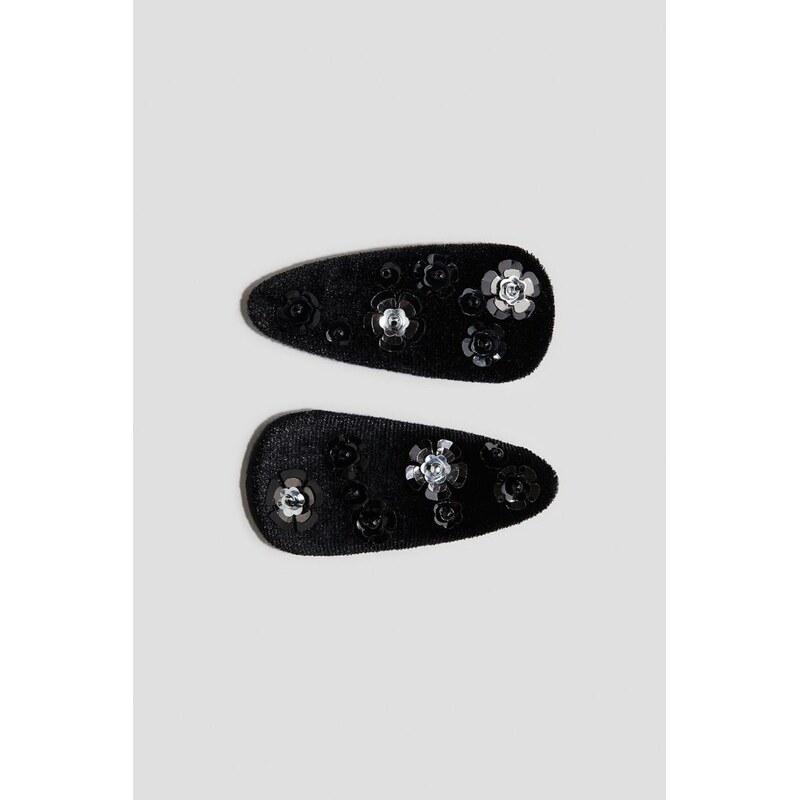 H&M - Zdobená sponka do vlasů 2 kusy - černá 108729645
