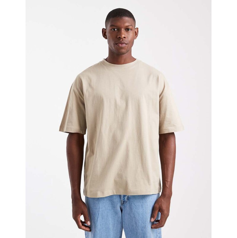 ASOS DESIGN Essentials oversized t-shirt in stone-Neutral