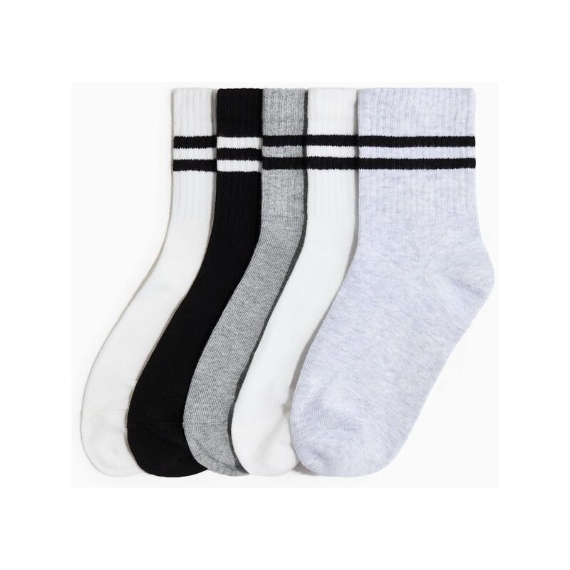 H&M - Ponožky 5 párů - šedá 108133013
