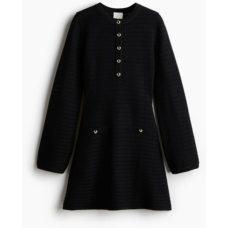 H&M - Šaty z ažurového úpletu - černá 108133140