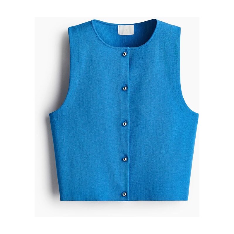 H&M - Pletená vesta - Modrá