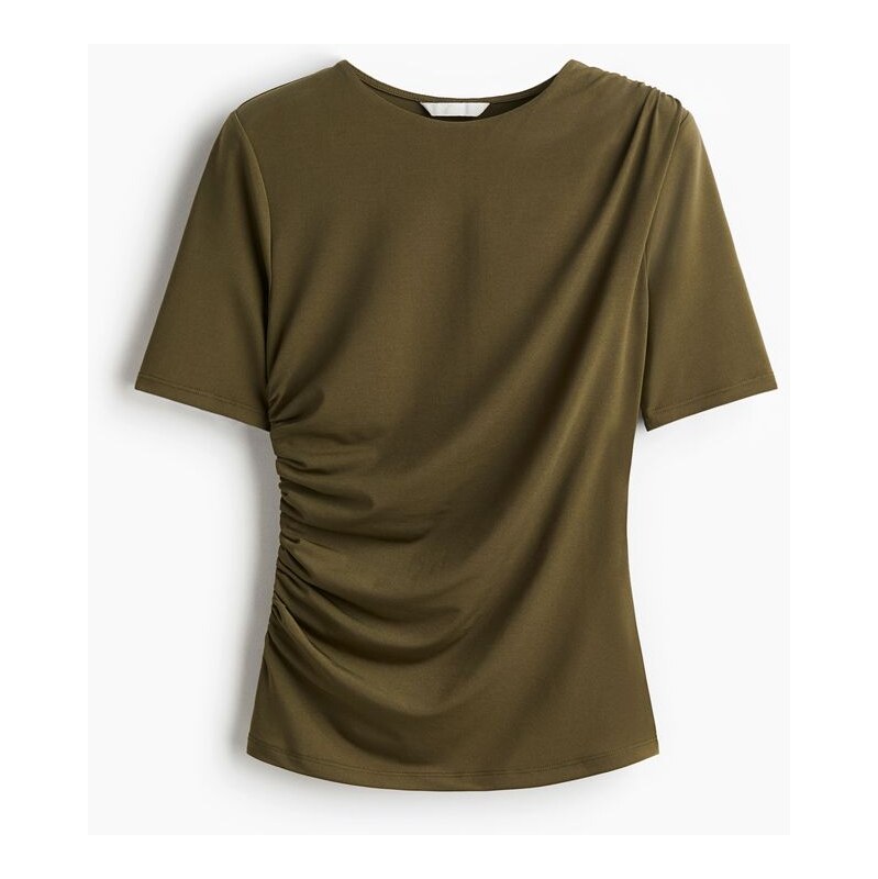 H&M - Řasený top - zelená 108133410