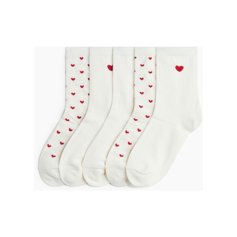 H&M - Ponožky 5 párů - bílá 108133585