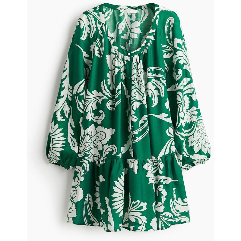 H&M - Tunikové šatys předními knoflíky - zelená 108133722