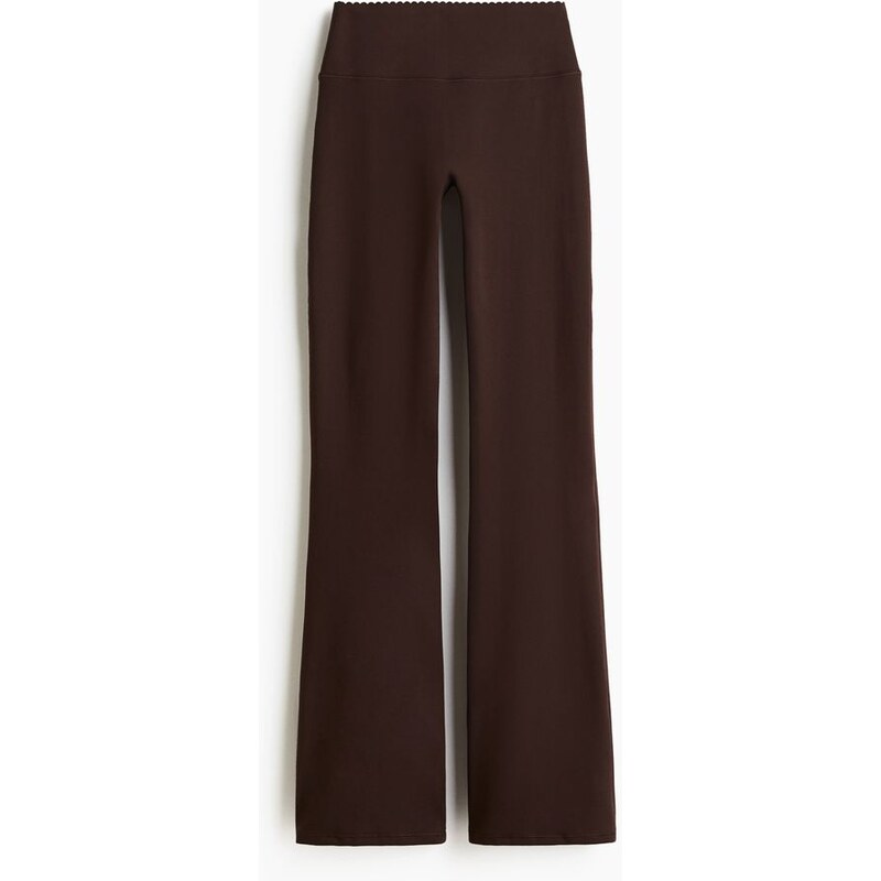 H&M - Sportovní legíny Flared SoftMove - hnědá 108157419