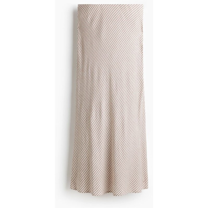 H&M - Dlouhá sukně - Béžová/Kostka