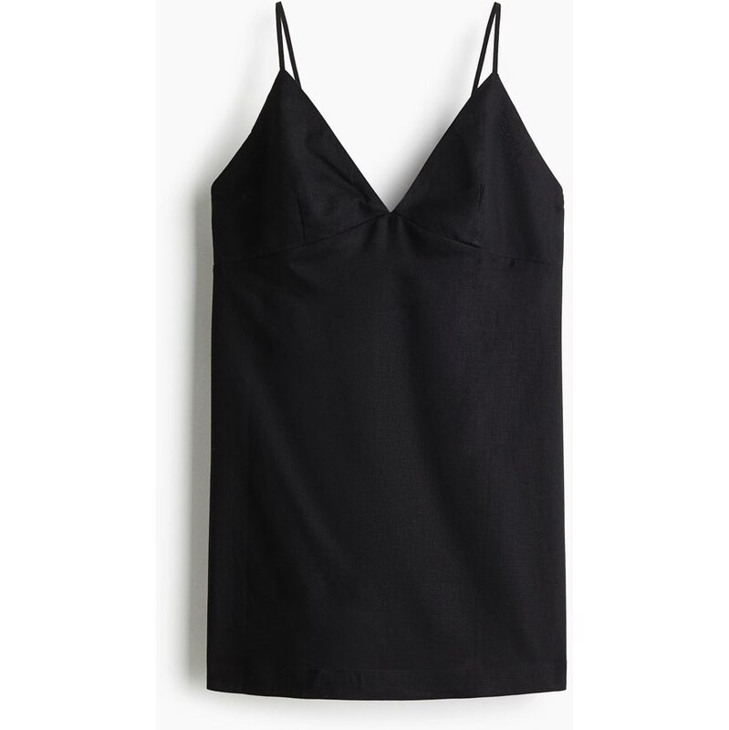 H&M - Linen-blend beach dress - Černá