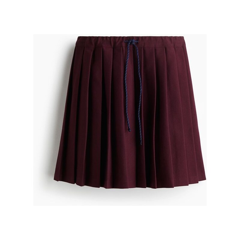 H&M - Skládaná minisukně - Vínová