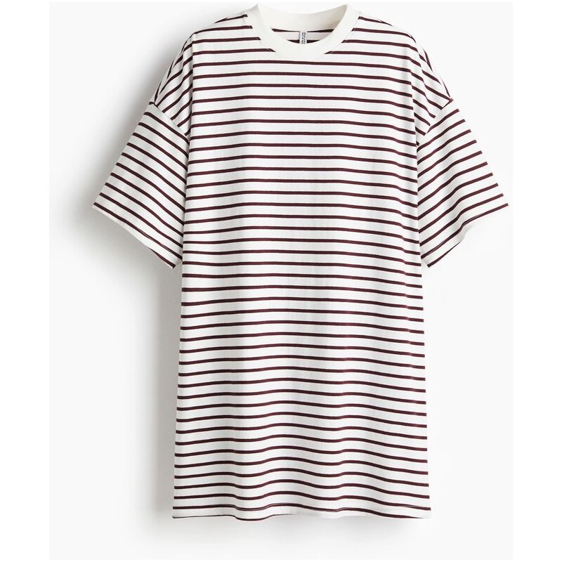 H&M - Oversized tričkové šaty - bílá 108137802