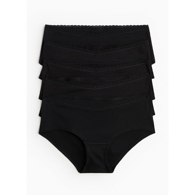 H&M - MAMA Kalhotky hipster 5 kusů - Černá