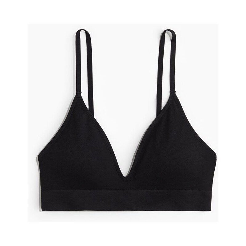 H&M - Bezešvá vyztužená měkká podprsenka - černá 108138227