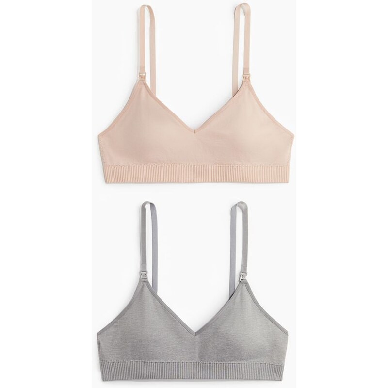 H&M - MAMA Bezešvá podprsenka na kojení 2 kusy - oranžová 108209397