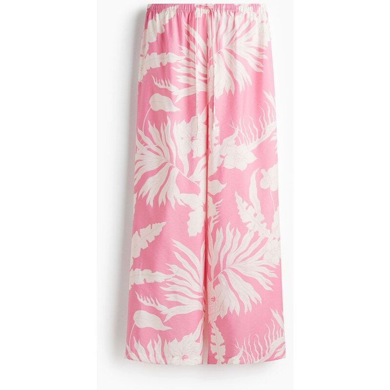 H&M - Kalhoty se stahovací šňůrkou Loose Fit - růžová 108138474