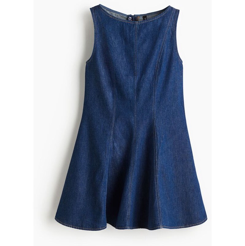 H&M - Džínové šatys rozšířenou sukní - Tmavý Denim Blue