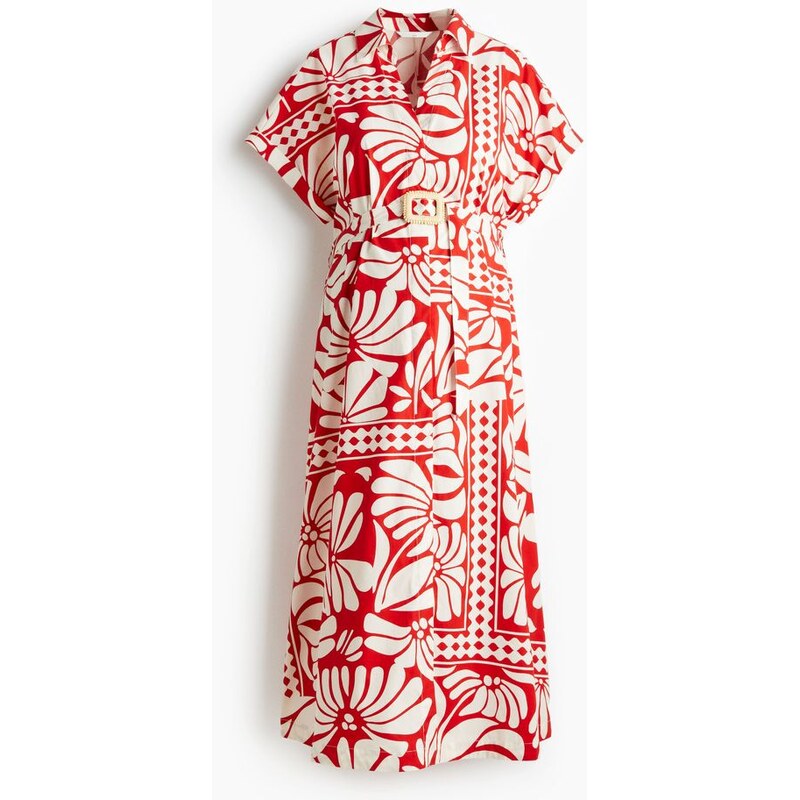 H&M - MAMA Šatys páskem - Červená/Vzor