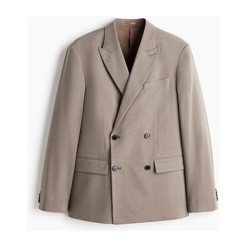 H&M - Dvouřadové sako Relaxed Fit - béžová 108159204