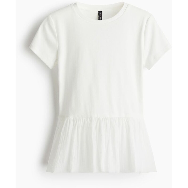 H&M - Tops bublinovým lemem - White