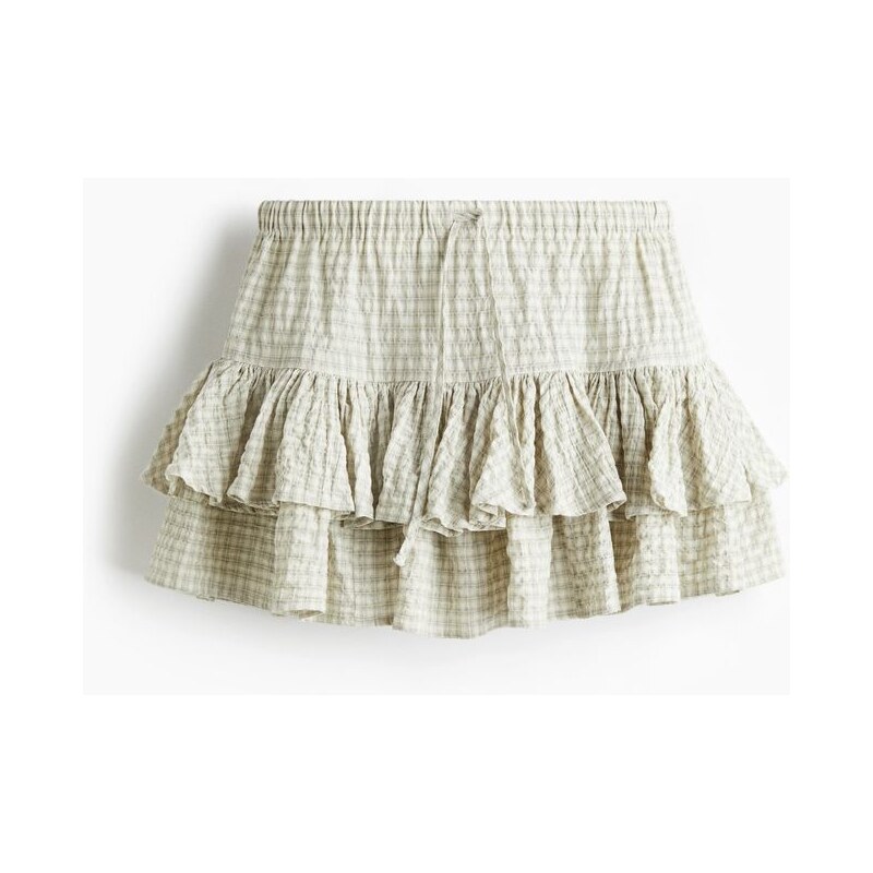 H&M - Volánková sukně se stahovací šňůrkou - zelená 108159825