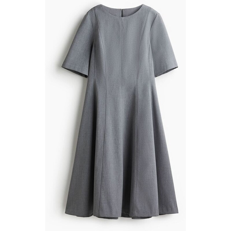 H&M - Šatys rozšířenou sukní - Šedá