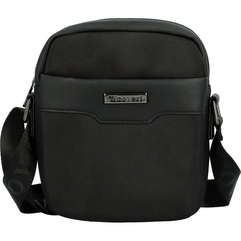 Trendy pánská textilní crossbody taška Coveri Safron, černá