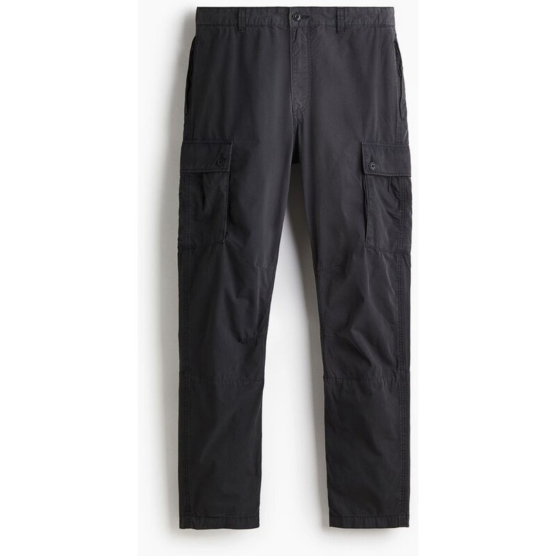 H&M - Kalhoty cargo Regular Fit - Černá