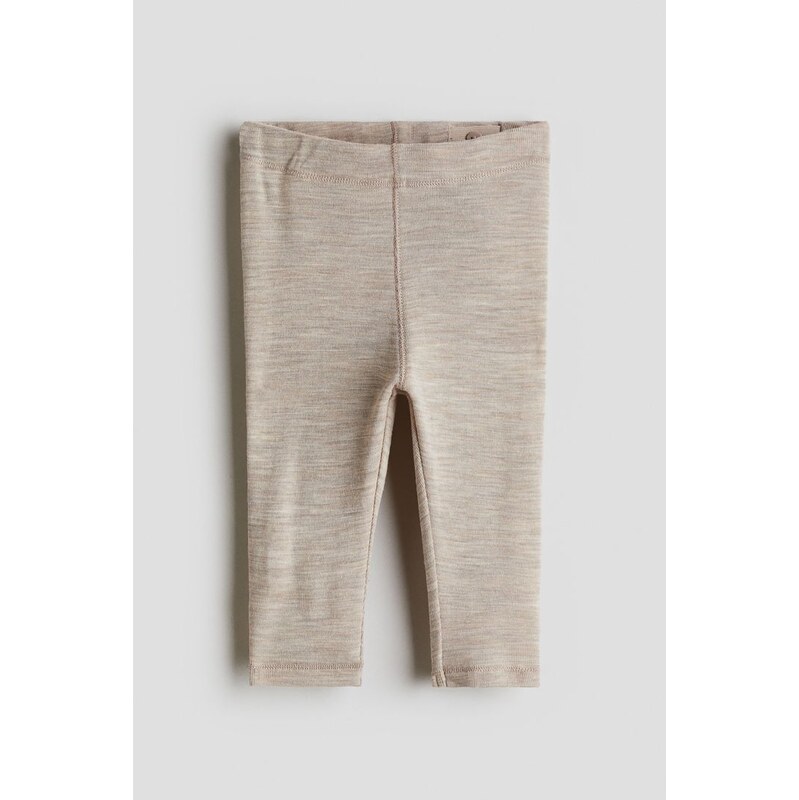 H&M - Žerzejové legíny z vlny merino - Béžový Melír