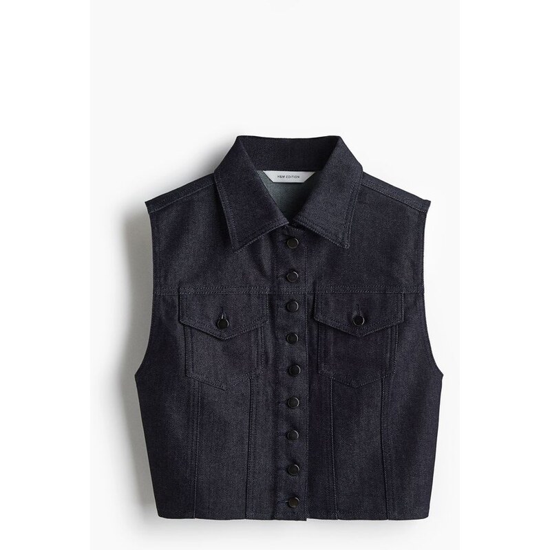 H&M - Džínová vesta - Tmavý Denim Blue