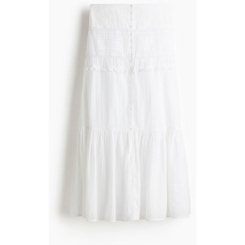 H&M - Bavlněná maxisukně - Bílá