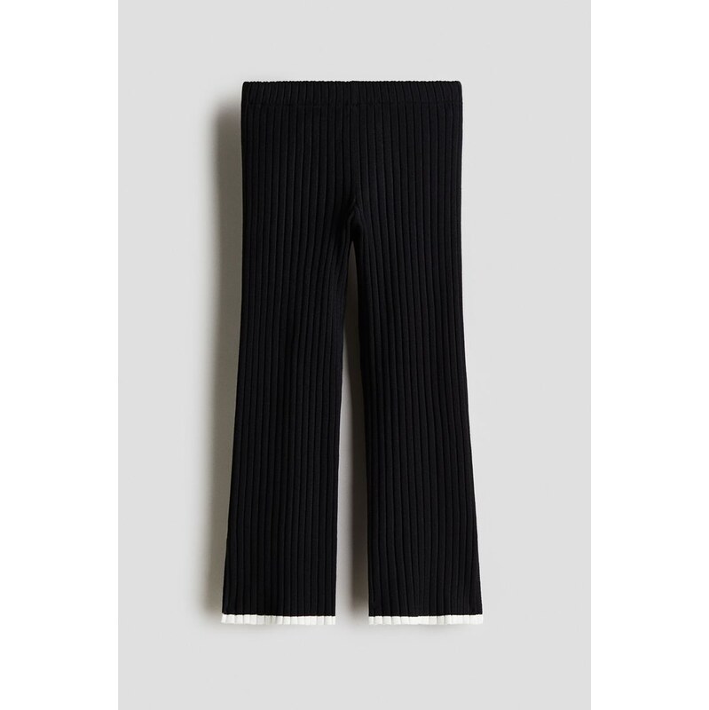 H&M - Žebrované legíny - Černá