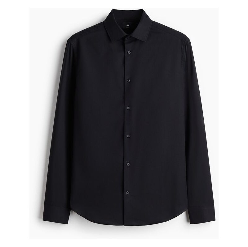 H&M - Bavlněná košile Slim Fit - Černá