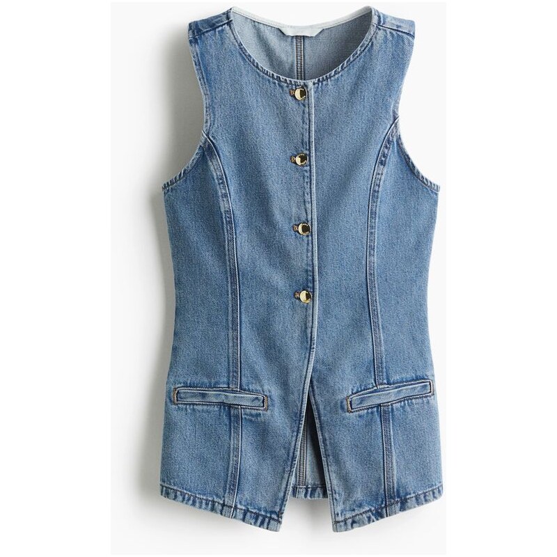 H&M - Elegantní džínová vesta - Denim Blue