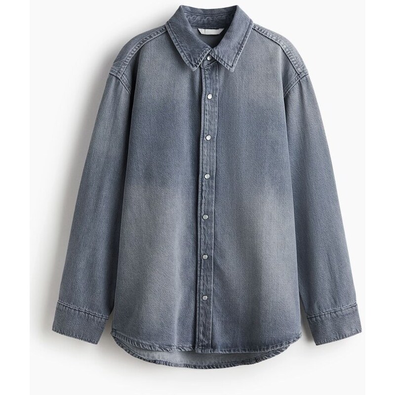 H&M - Džínová košile Feather Soft - šedá 108301580